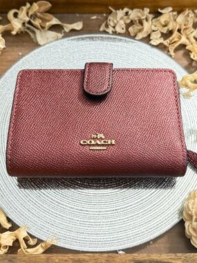 COACH metallic red wallet